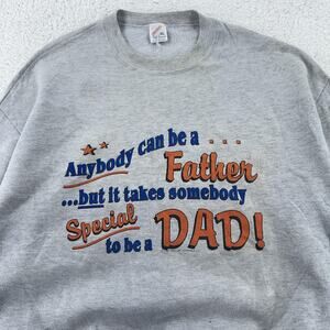 Vintage 90s Dad Sweatshirt Mens L Gray Jerzees Crewneck Father day Gift